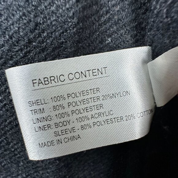 Gallery Maxi Coat Collar Detachable Hood Women's Size Large Button Front Black - Picture 7 of 14